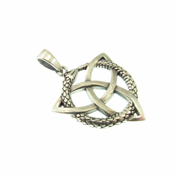 Solid 925 Sterling Silver Viking Ouroboros Snake Pendant - Celtic Infinity Knot - Picture 6 of 9